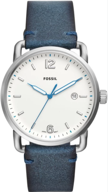 Bracelet de montre Fossil FS5432 Cuir Bleu 22mm